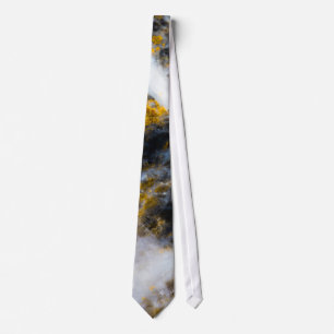 Cravate Abstraite ligne blanche or texture rocheuse