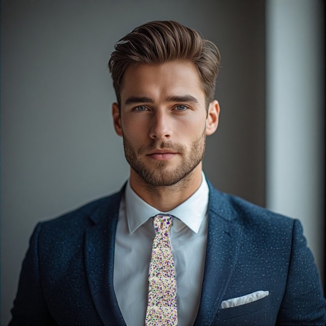 Cravate Accent de confettis violet vert or du Mardi Gras (Mardi Gras Color Purple Green Gold Confetti Accent Neck Tie)