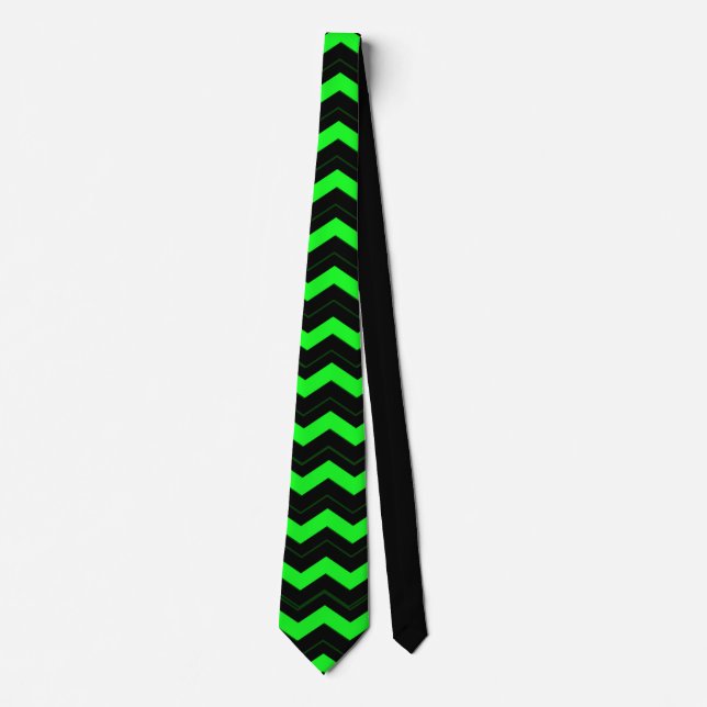 Cravate Accent vert et noir sur vert clair (Devant)