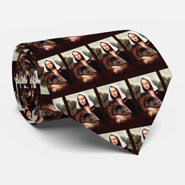 Cravate Action de grâce Mona Lisa Pèlerin avec Dinde (Roulé)