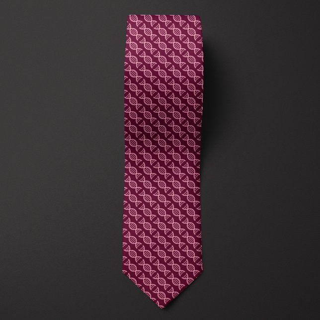 Cravate ADN Bourgogne Double Motif Hélix (Créateur téléchargé)