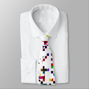 Cravate Ado de Pixels multicolores