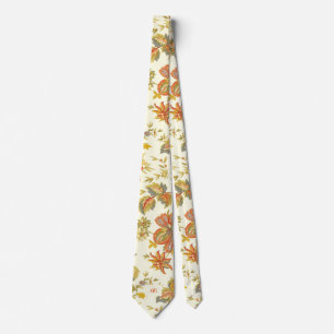Cravate Affaire Floral Leaves Orange monogram