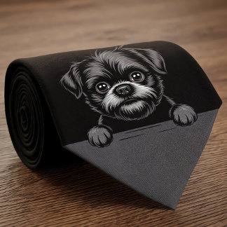 Cravate Affenpinscher Funny Peeking Puppy Dog Lover