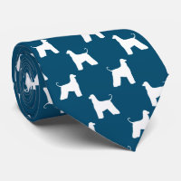 Afghan Hound Silhouettes Pattern Blue and White