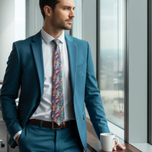 Cravate Agate de Parties scintillant bleu turquois