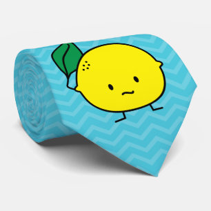 Cravate Agrumes jaunes aigres de feuille de citron lemony