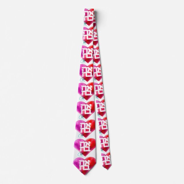 Cravate Ahava Heart Art Necktie (Devant)