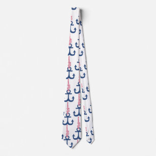 Cravate Ahoy Vintage motif Ancre.