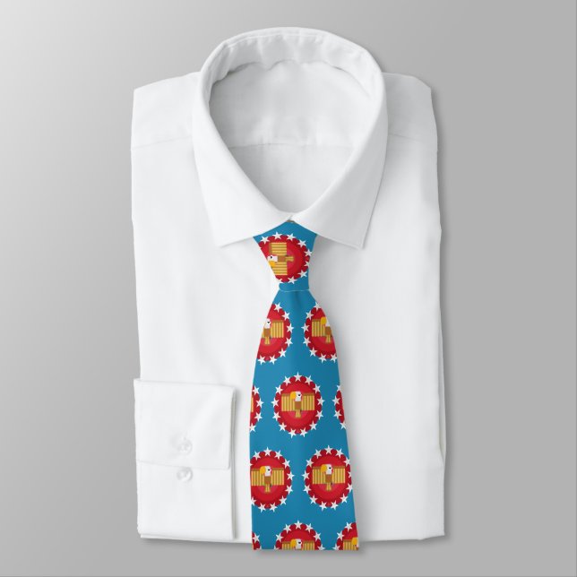 Cravate Aigle américain (bleu) - (Attaché)