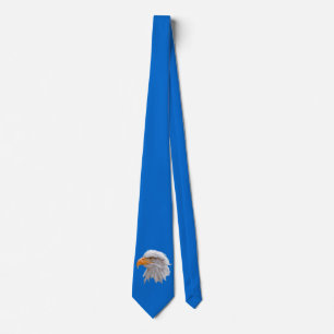 Cravate aigle royal d'Alaska double face (bleu)