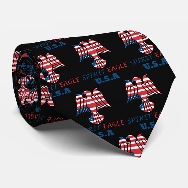 Cravate aigle spirituel drapeau USA (Roulé)