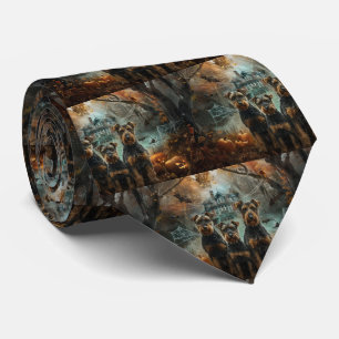 Cravate Airedale Halloween nuit chien délice