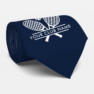 Cravate Ajoutez Votre Nom de Club Équipe de Tennis Bleu Ma