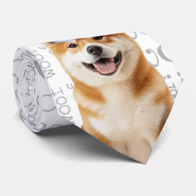 Cravate Akita drôle de Noël Amateur de chiens (Roulé)