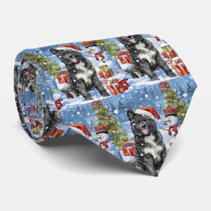 Cravate Akita Noël Merveilleux Noël Joie