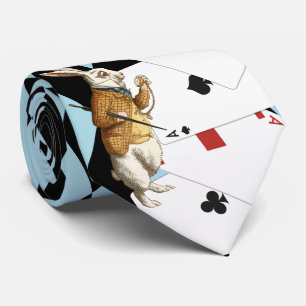 Cravate Alice au pays des merveilles M. Rabbit Mint Blue