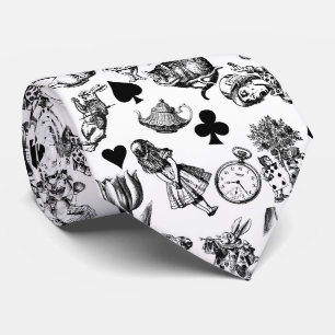 Cravate Alice Lapin Blanc Wonderland Classique