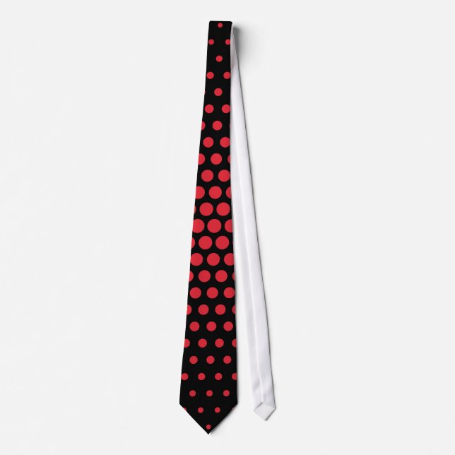 Cravate Alizarin crimson Techno Dots Modern Black (Devant)