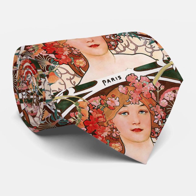Cravate Alphons Mucha, "Reverie" (Roulé)