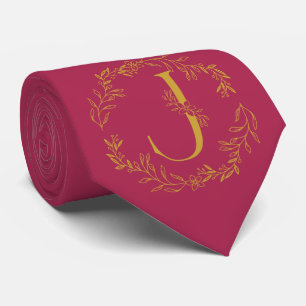 Cravate Amaranth violet couleur Monogramme Groomsmen