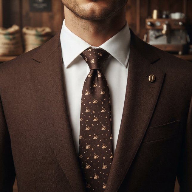 Cravate Amateur de café brun foncé (Créateur téléchargé)