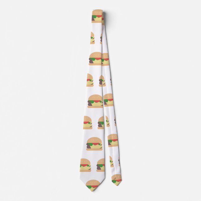 Cravate Amateur De Cheeseburger Moderne Fou De Nourriture  (Devant)