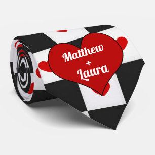 Cravate Amateurs Coeur rouge avec tableau de bord