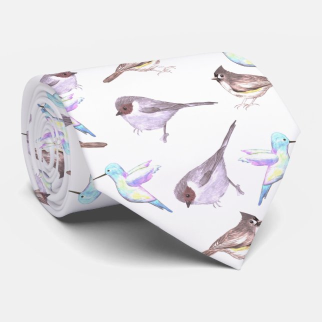 Cravate American bushtits, hummingbirds and tufted titmous (Roulé)