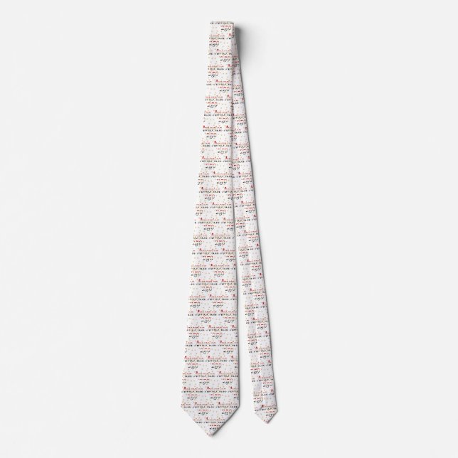 Cravate Amérique 250 Rouge, Blanc Bleu Faux Or (Devant)