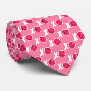 Cravate Amour de pickleball rose XOXO Pickleballs de la Sa