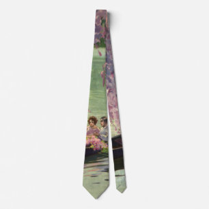 Cravate Amour et romance vintage, balade en canot romantiq