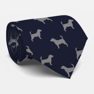 Cravate Amoureux des chiens de bleu marine de motif de