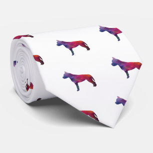 Cravate Amstaff Chien Motif géométrique Silhouette violet