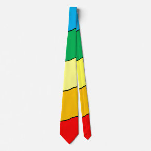 Cravate amusante Rouge Orange Jaune Vert Bleu Bleu