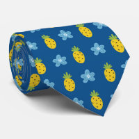 Ananas et bleu Floral Motif tropical bleu