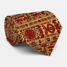 Ancien Motif tribal Rouge Jaune
