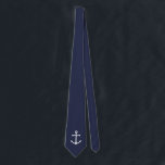 Cravate Ancre bleue marine<br><div class="desc">Cravate nautique minimaliste moderne avec ancrage bleu marine sur arrière - plan blanc.

Parfait comme cadeau pour papa,  les groomsmen et plus.</div>