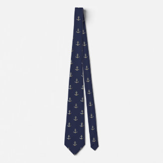 Cravate Ancre nautique de bleu marine