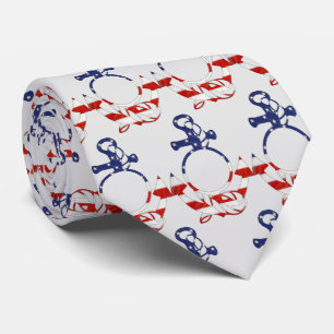 Cravate Ancre nautique du drapeau américain