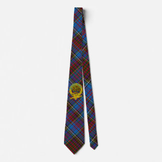 Cravate Anderson Tartan avec Clan Motto & Emblem