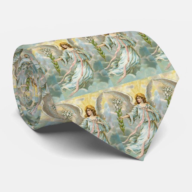 Cravate Ange dans le bleu (Roulé)