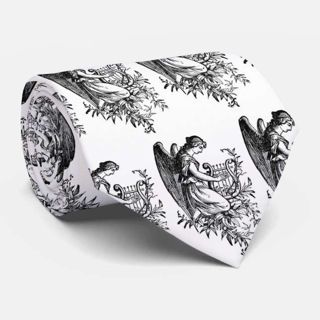 Cravate Angel With Harp And Flora Neck Tie (Roulé)