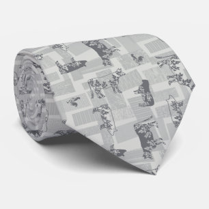 Cravate Animaux de ferme Motif moderne - Gris
