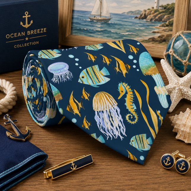 Cravate Animaux de mer sans couture (Créateur téléchargé)