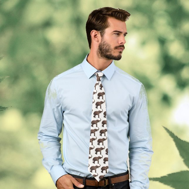 Cravate Animaux sauvages vintages, Eléphants asiatiques de (Créateur téléchargé)