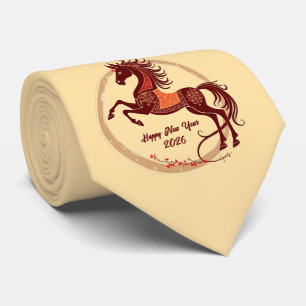 Cravate Année du Cheval 2026 Couleur marron