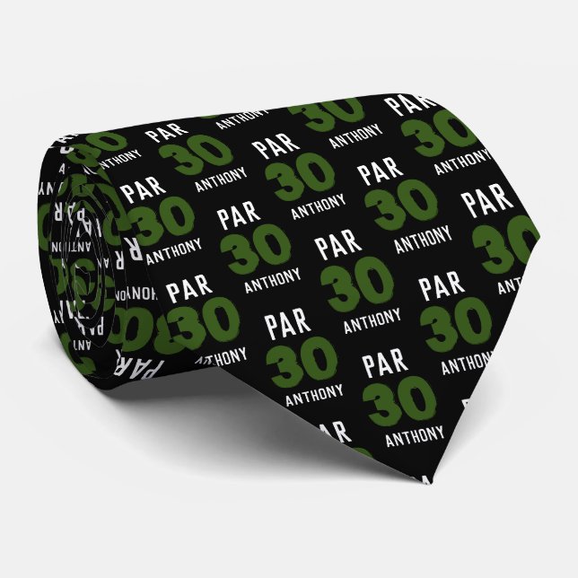 Cravate Anniversaire Golfer Green 30e heureux papa Par (Roulé)
