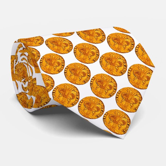 Cravate ANTIQUE OR FLORENTINE FORINT Blanc (Roulé)