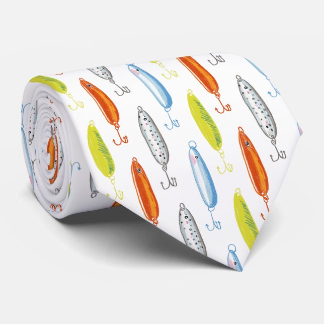 Cravate Appât de pêche illustré (Roulé)